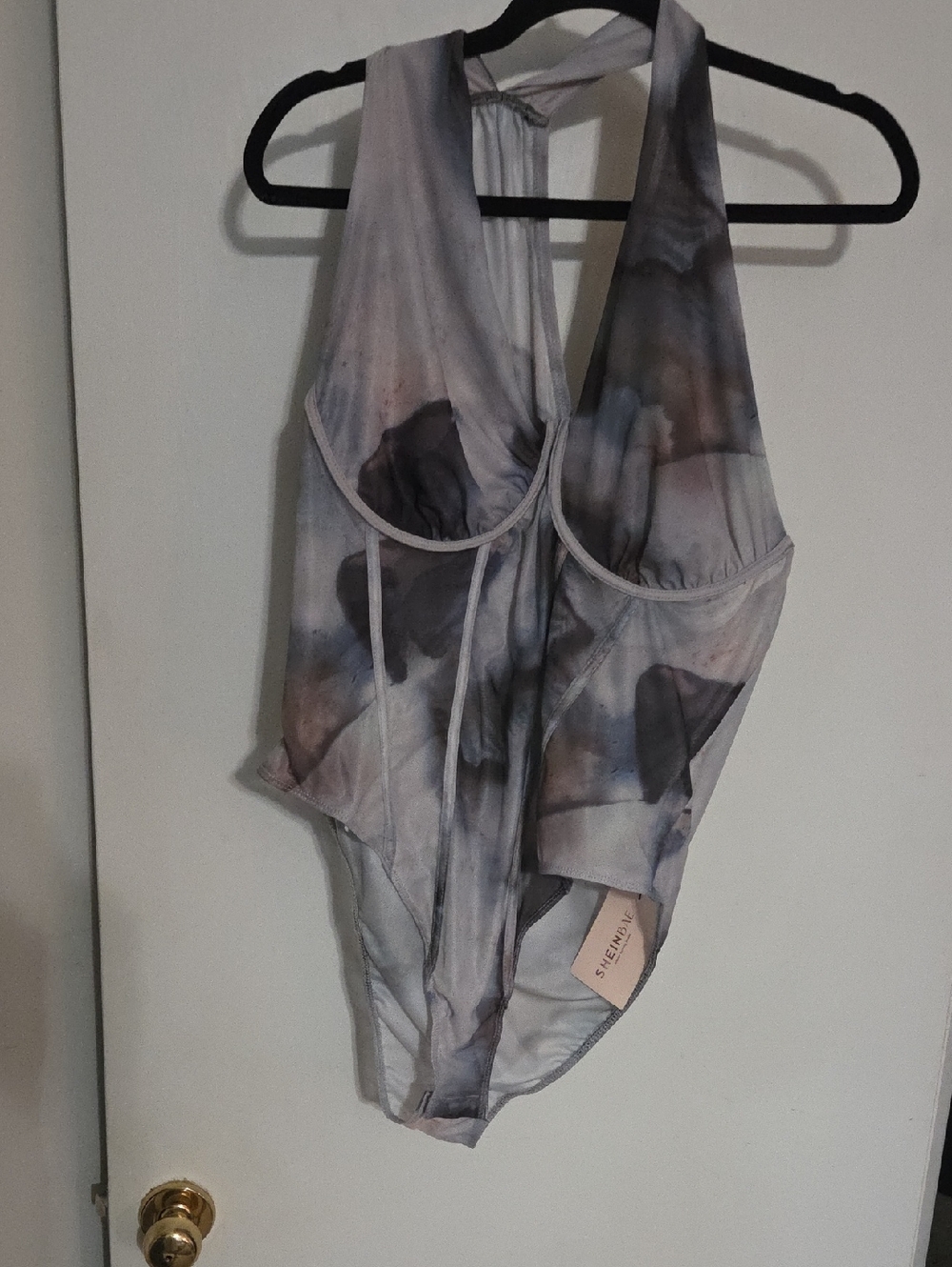 CLOSET CLEAR OUT!!! SHEIN Curve Olive and Purple Print One-Piece